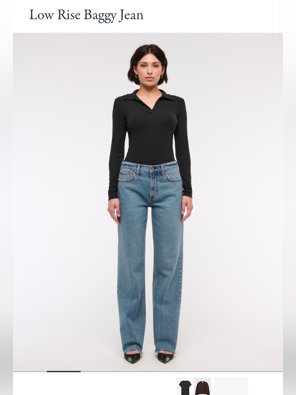 Abercrombie & Fitch Low Rise Baggy Jeans in Medium Blue Wash |Size 10/30 Long |